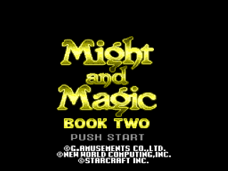 Might and Magic Book II title screen for Super Famicom